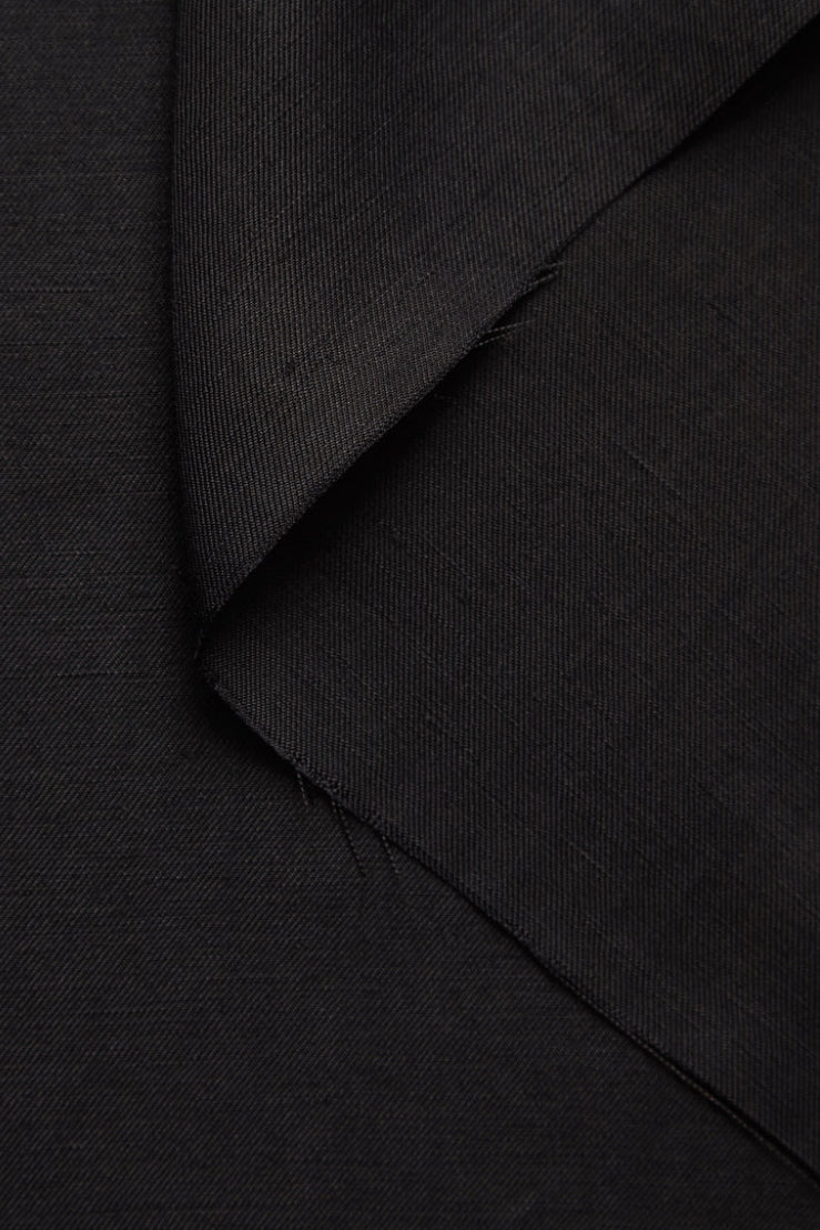 zoom matière twill de lin et viscose noir - Facettes Studio