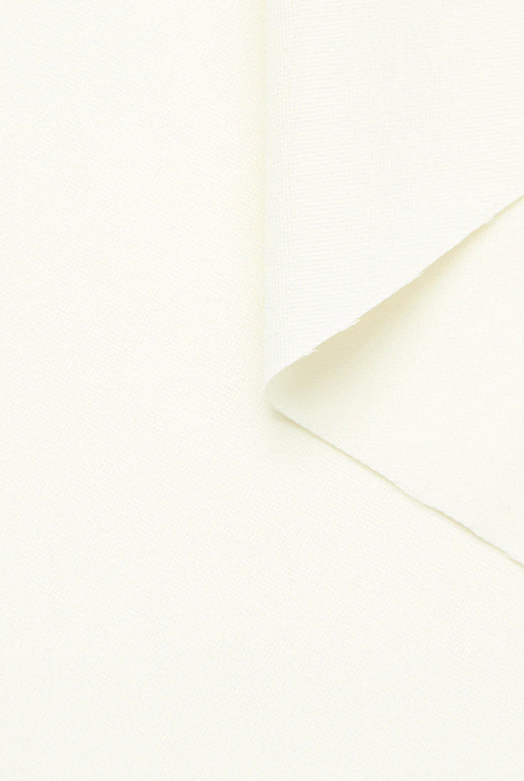 échantillon tissu grain de poudre de laine blanc cassé pour tailleurs femme Made in France Facettes Studio