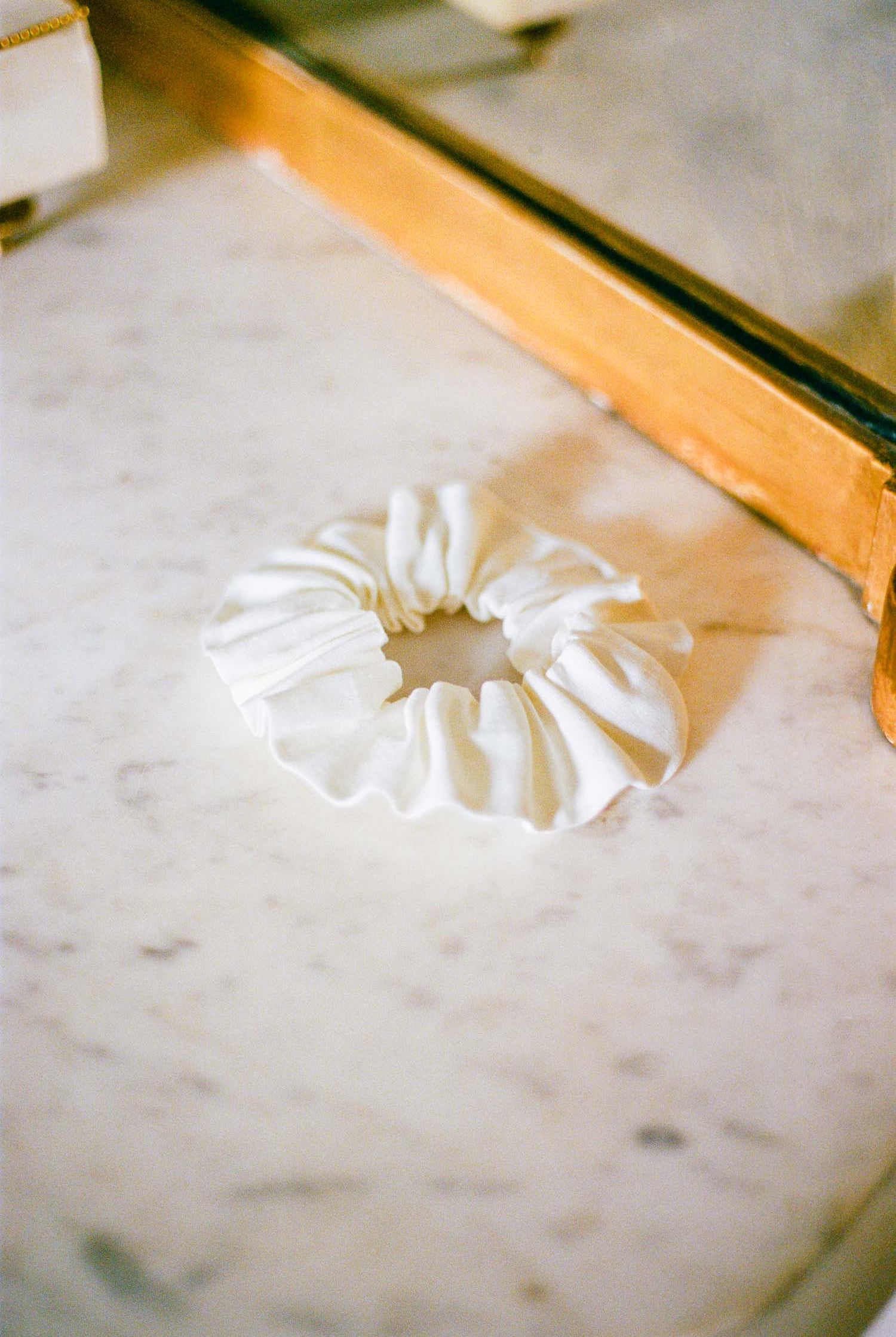 chouchou lin blanc Made in France par Facettes Studio