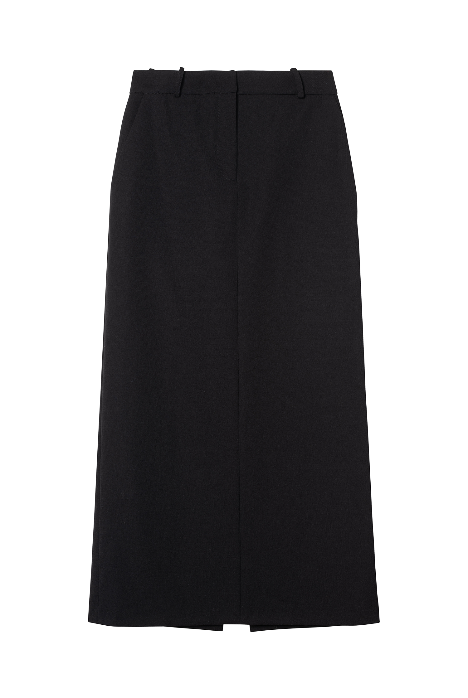jupe tailleur longue en gabardine de laine noire - Facettes Studio