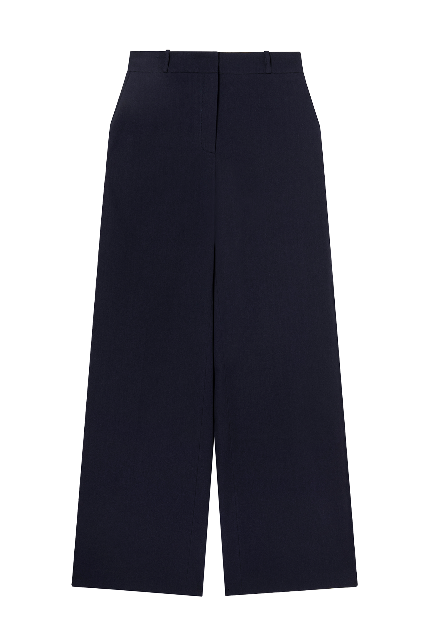 pantalon de tailleur femme en toile de coton bleu marine Made in France par Facettes Studio