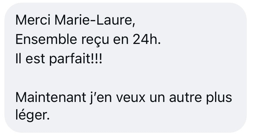 témoignage cliente Facettes Studio "il est parfait!"