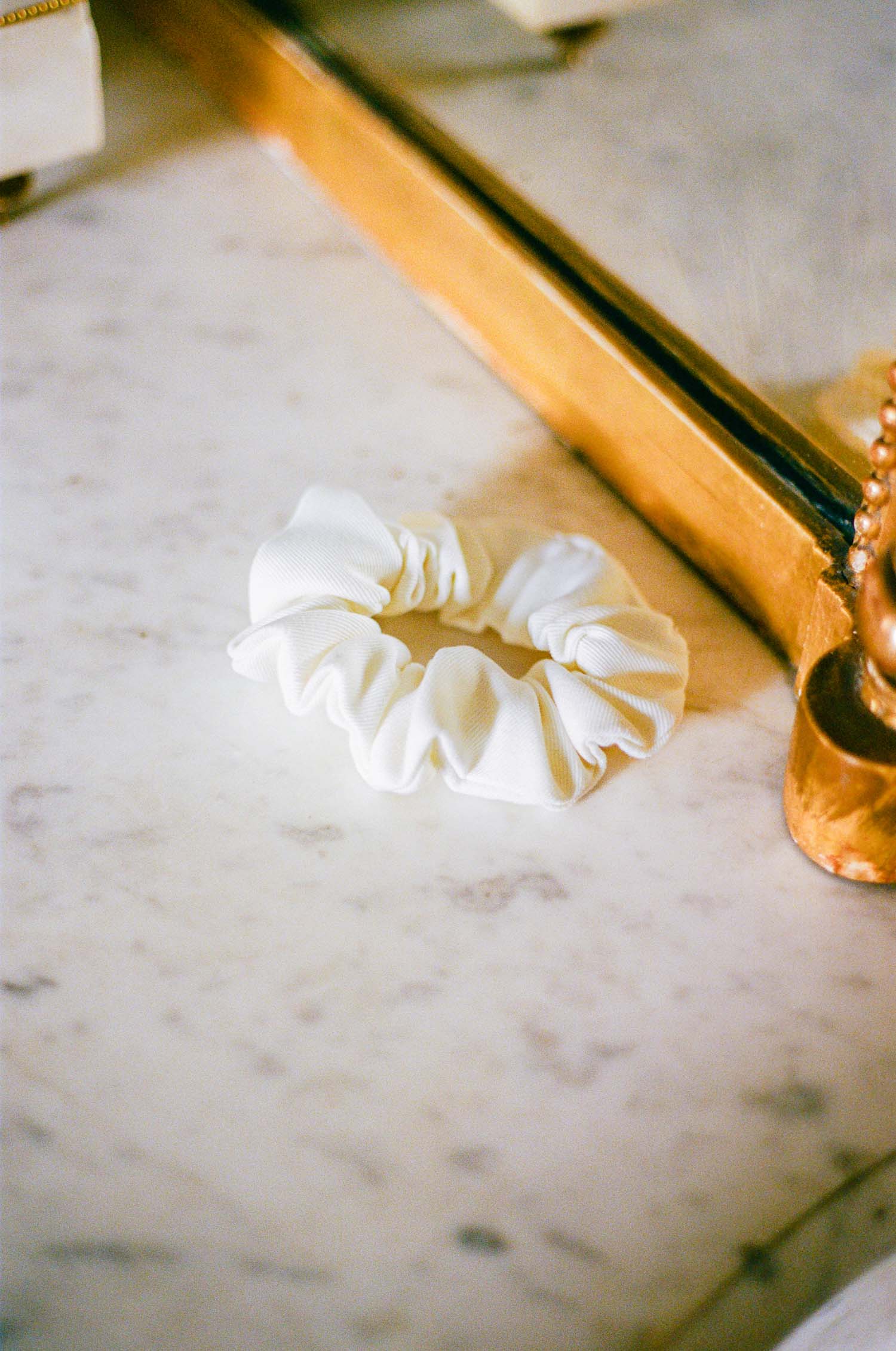 chouchou laine blanc Made in France par Facettes Studio