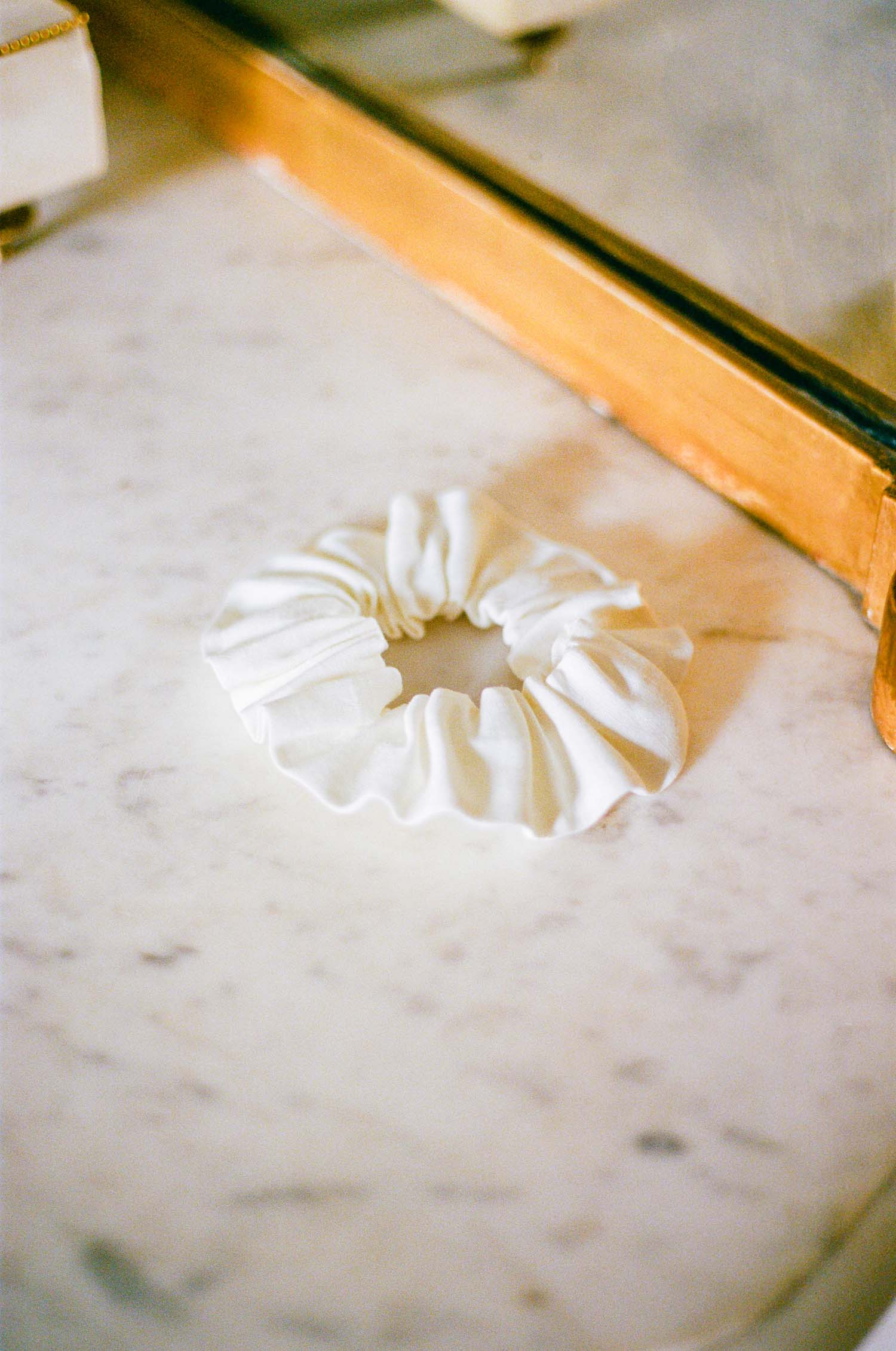 chouchou lin blanc Made in France par Facettes Studio