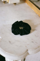 chouchou lin noir Made in France par Facettes Studio