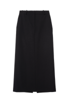 jupe tailleur longue  en gabardine de laine noire - Facettes Studio