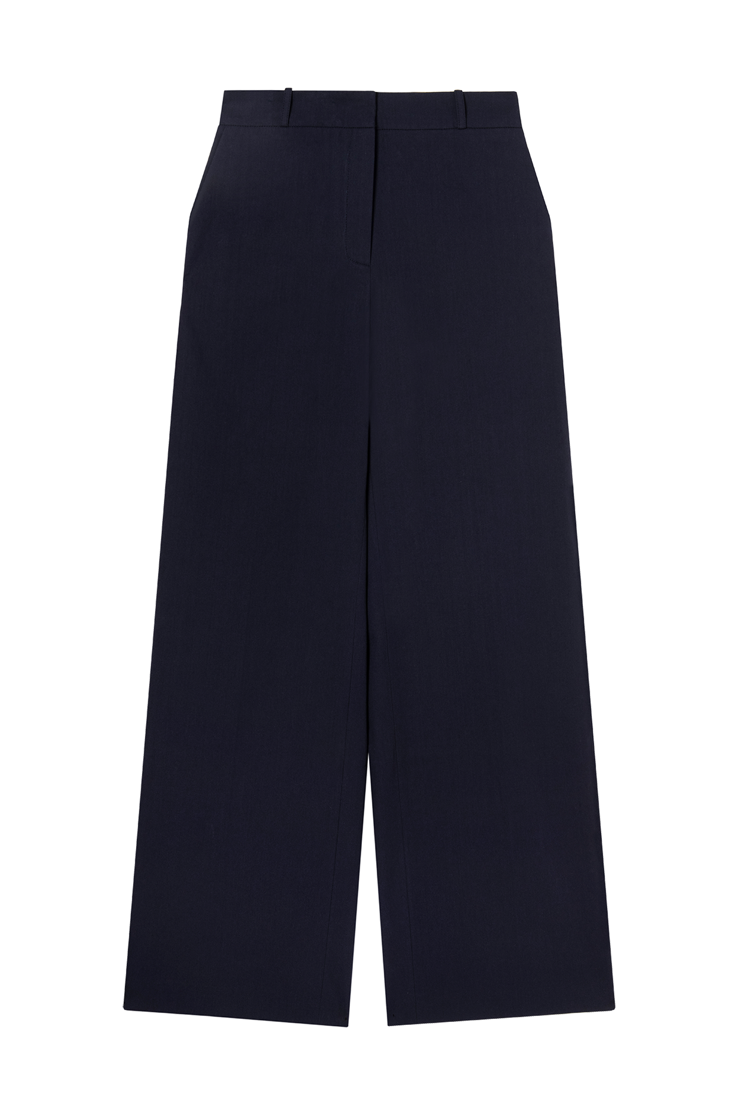 pantalon de tailleur femme en toile de coton bleu marine Made in France par Facettes Studio