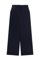 pantalon de tailleur femme en toile de coton bleu marine Made in France par Facettes Studio